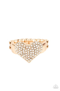 HEART OF BLING" GOLD RING