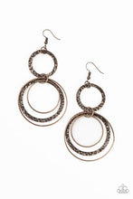 Load image into Gallery viewer, Eclipsed Edge - copper - Paparazzi earrings
