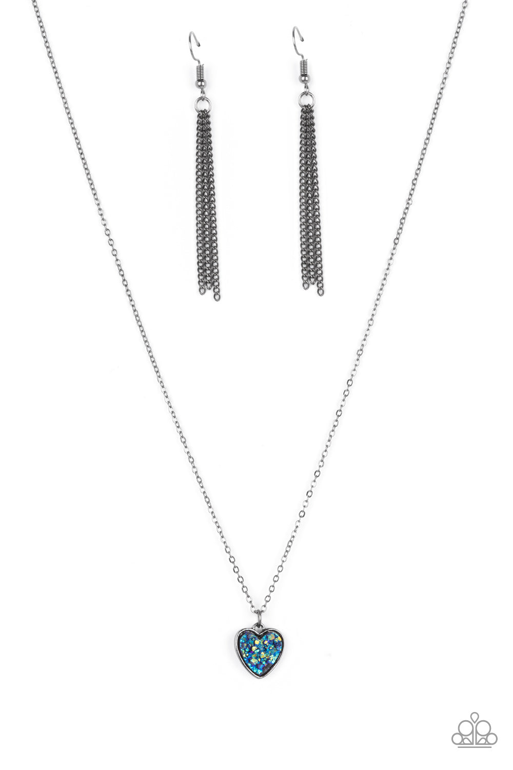 Paparazzi Necklace 💎 Pitter-Patter, Goes My Heart - Blue