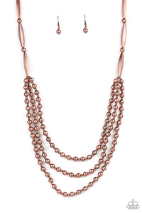 Paparazzi Necklace 💎 Beaded Beacon - Copper